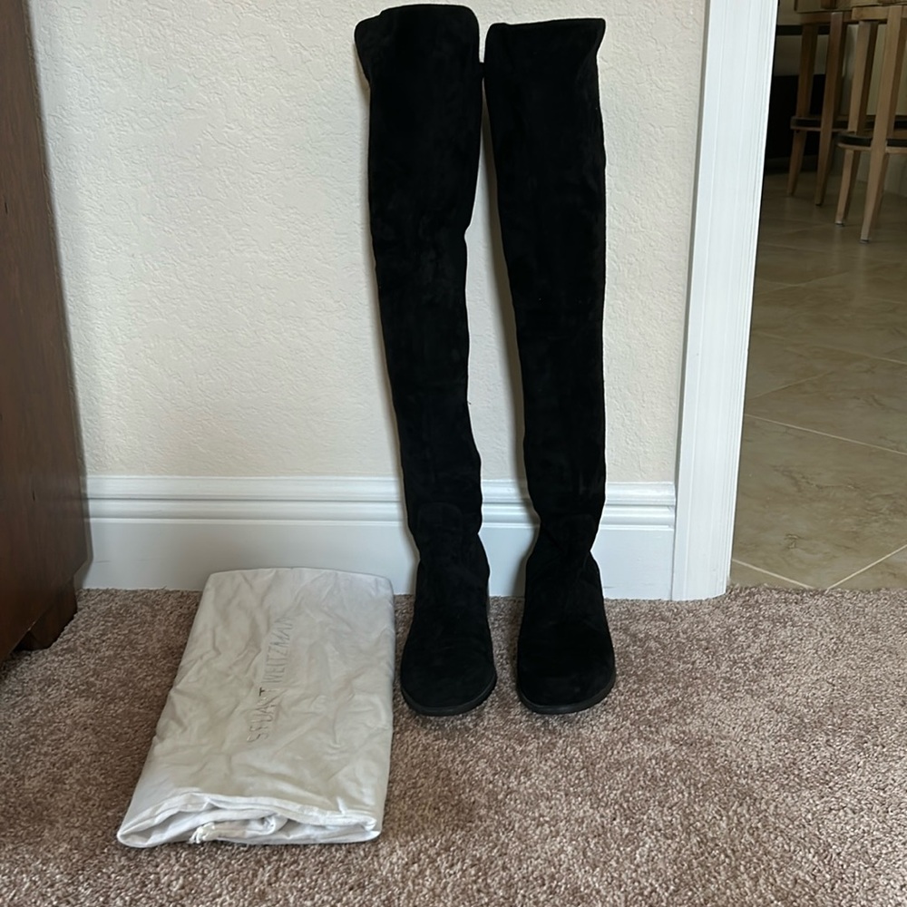 STUART WEITZMAN 'Reserve' 5050 Over the Knee Boot SUEDE BLACK 9.5